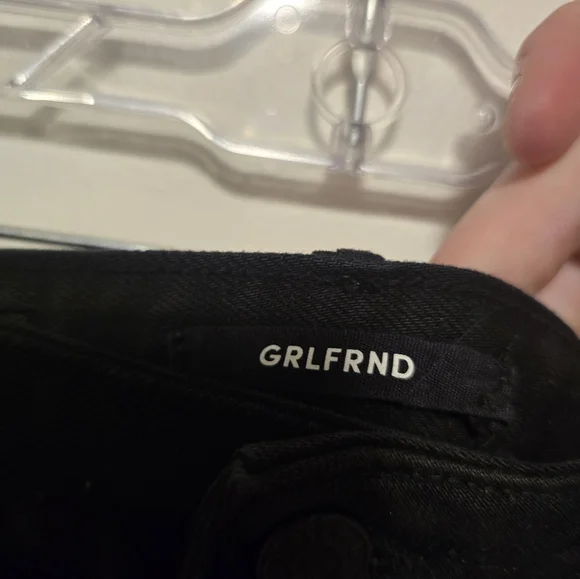 GRLFRND Black Denim Skirt Raw Hem - Picture 6 of 7